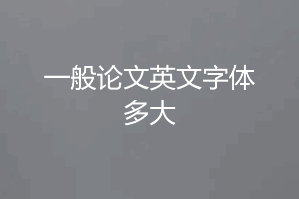 一般论文英文字体多大