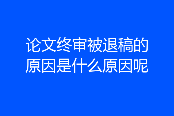 论文终审被退稿的原因是什么原因呢