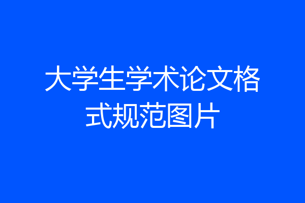 大学生学术论文格式规范图片