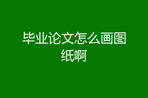 毕业论文怎么画图纸啊