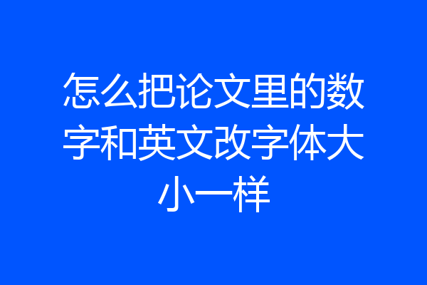 怎么把论文里的数字和英文改字体大小一样