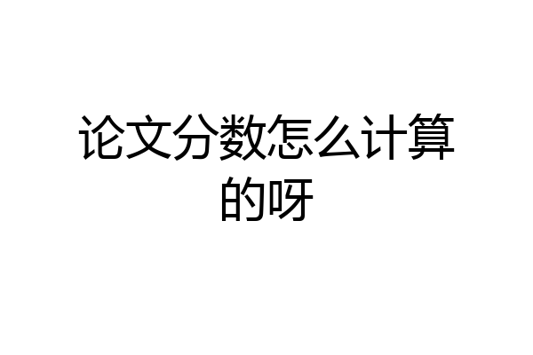 论文分数怎么计算的呀