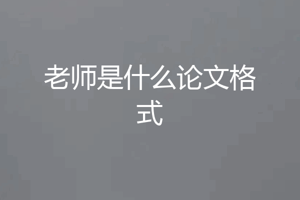 老师是什么论文格式