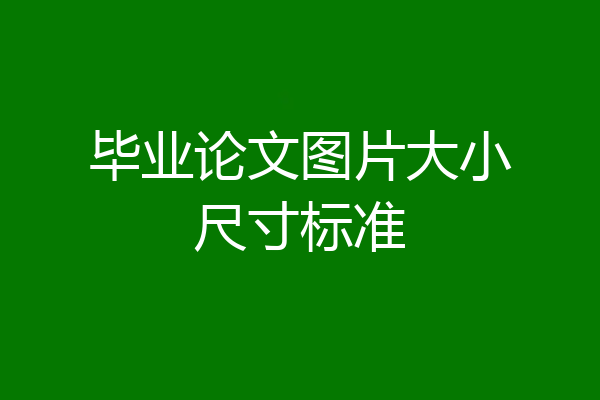 毕业论文图片大小尺寸标准