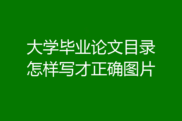 大学毕业论文目录怎样写才正确图片