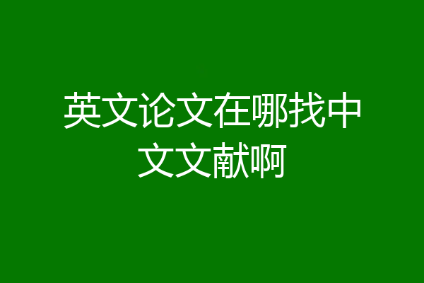 英文论文在哪找中文文献啊