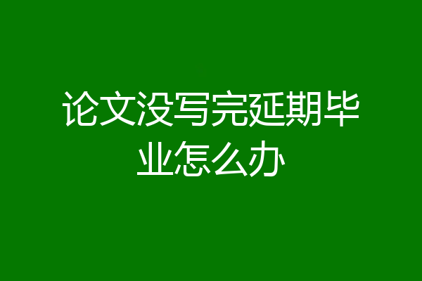 论文没写完延期毕业怎么办