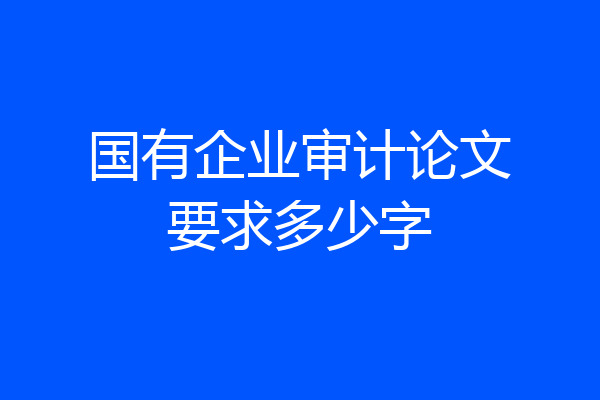 国有企业审计论文要求多少字