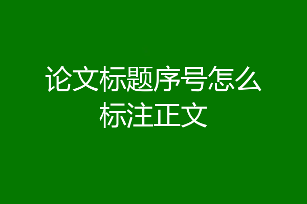 论文标题序号怎么标注正文