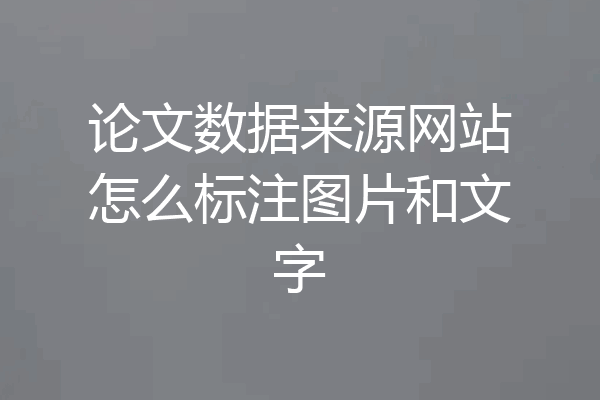 论文数据来源网站怎么标注图片和文字