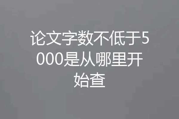 论文字数不低于5000是从哪里开始查