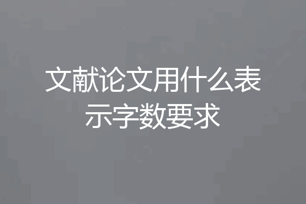 文献论文用什么表示字数要求