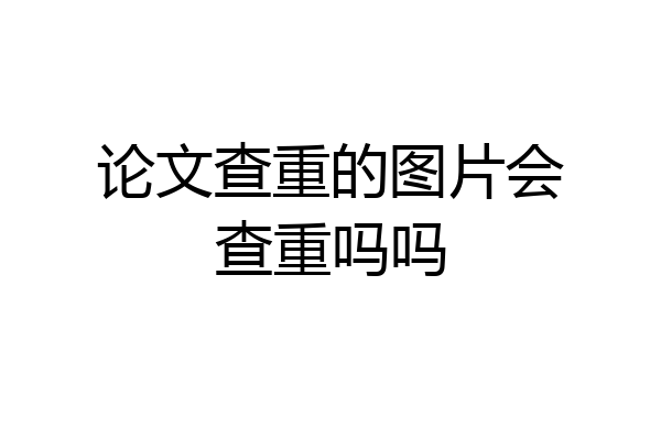 论文查重的图片会查重吗吗