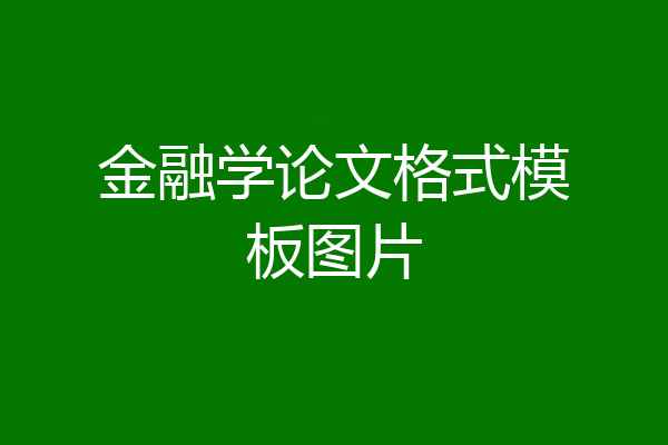 金融学论文格式模板图片