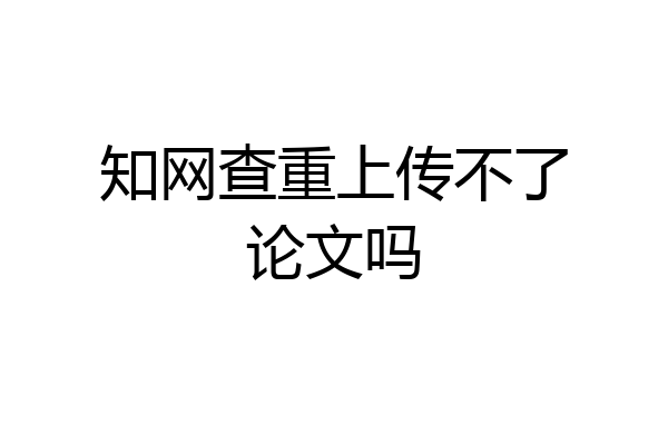 知网查重上传不了论文吗