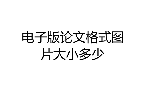 电子版论文格式图片大小多少