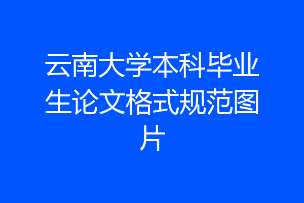 云南大学本科毕业生论文格式规范图片