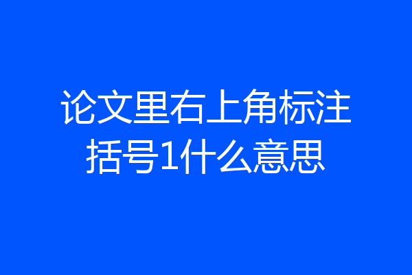 论文里右上角标注括号1什么意思