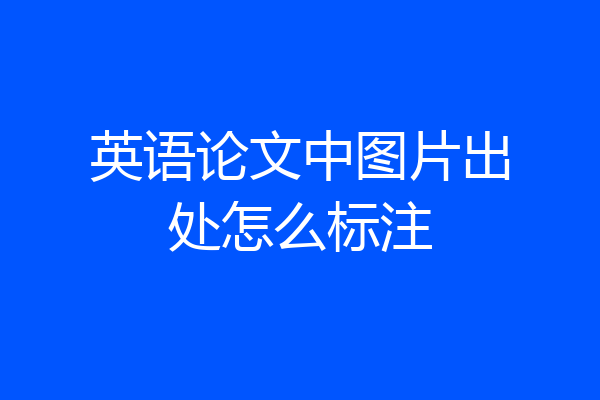 英语论文中图片出处怎么标注