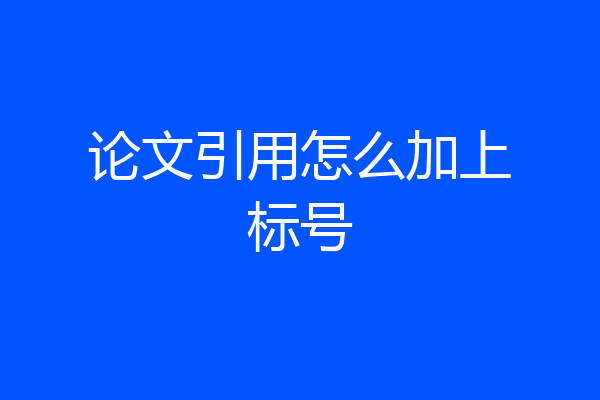 论文引用怎么加上标号