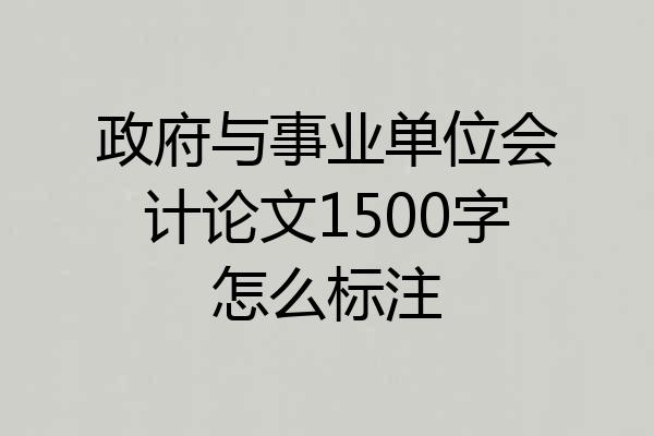 政府与事业单位会计论文1500字怎么标注