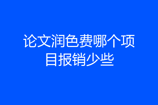 论文润色费哪个项目报销少些