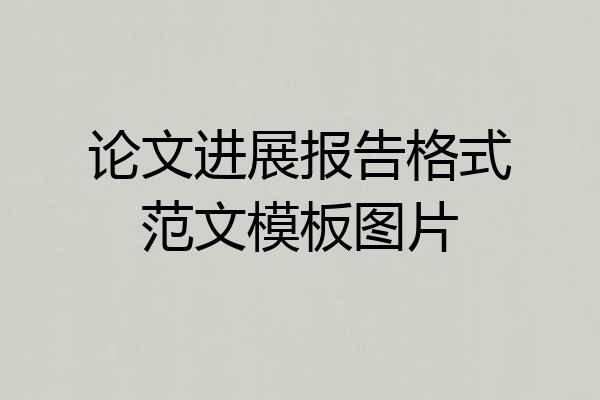 论文进展报告格式范文模板图片