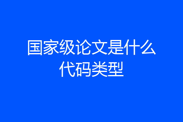 国家级论文是什么代码类型