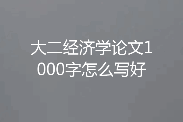 大二经济学论文1000字怎么写好