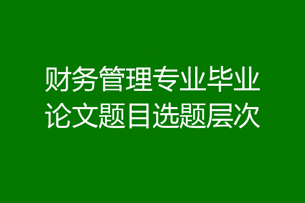 财务管理专业毕业论文题目选题层次