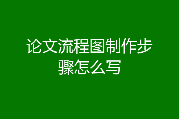 论文流程图制作步骤怎么写