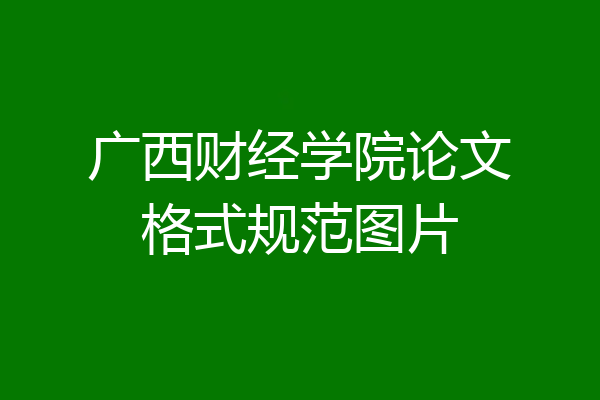 广西财经学院论文格式规范图片