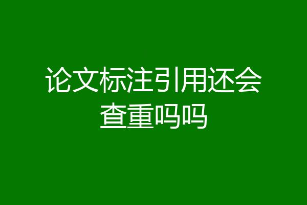 论文标注引用还会查重吗吗