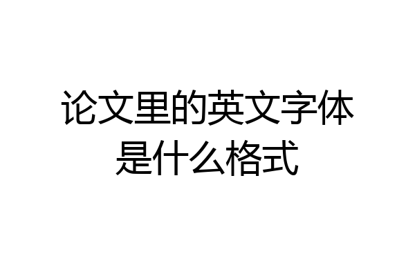 论文里的英文字体是什么格式