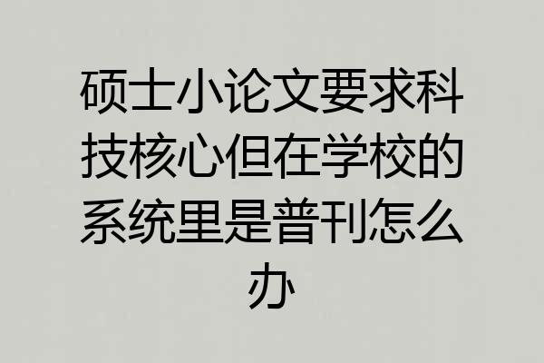 硕士小论文要求科技核心但在学校的系统里是普刊怎么办