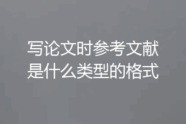 写论文时参考文献是什么类型的格式