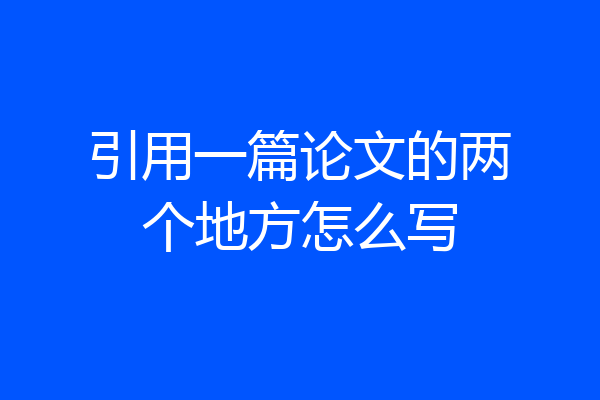 引用一篇论文的两个地方怎么写
