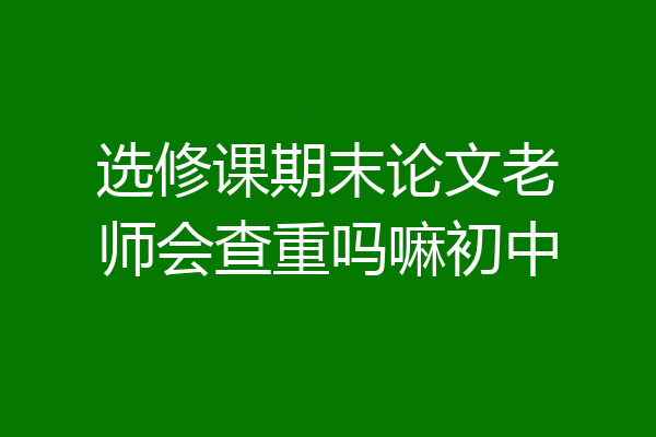 选修课期末论文老师会查重吗嘛初中