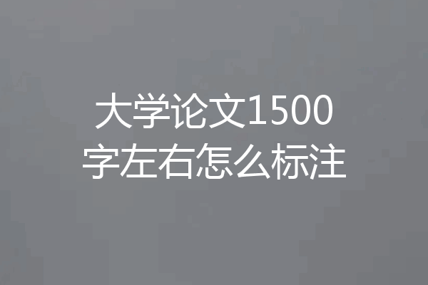 大学论文1500字左右怎么标注