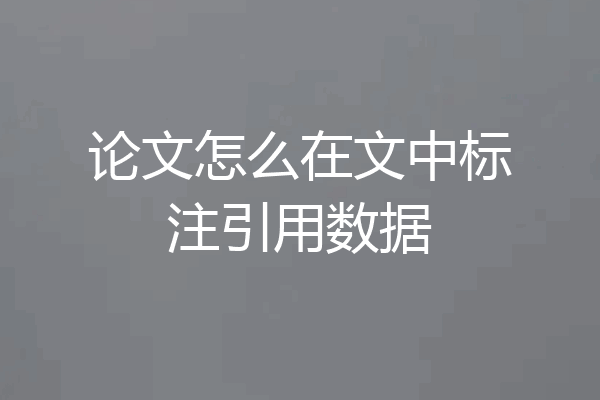 论文怎么在文中标注引用数据