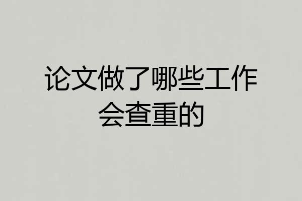 论文做了哪些工作会查重的