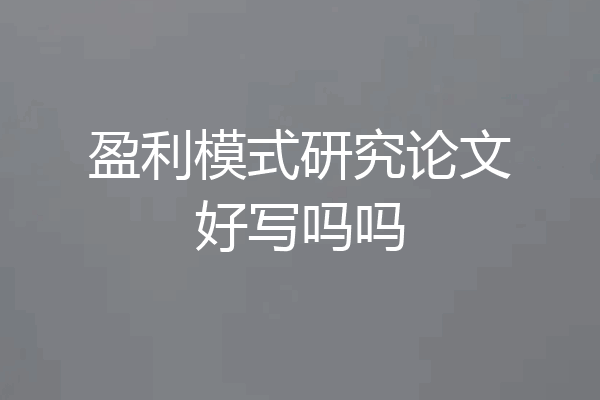 盈利模式研究论文好写吗吗