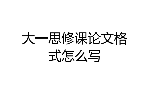大一思修课论文格式怎么写