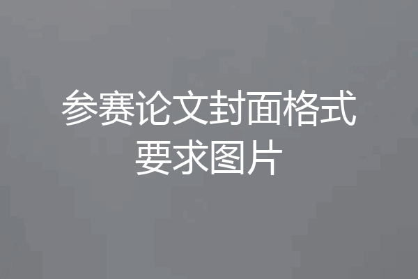 参赛论文封面格式要求图片