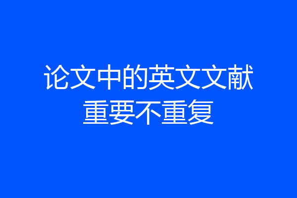 论文中的英文文献重要不重复