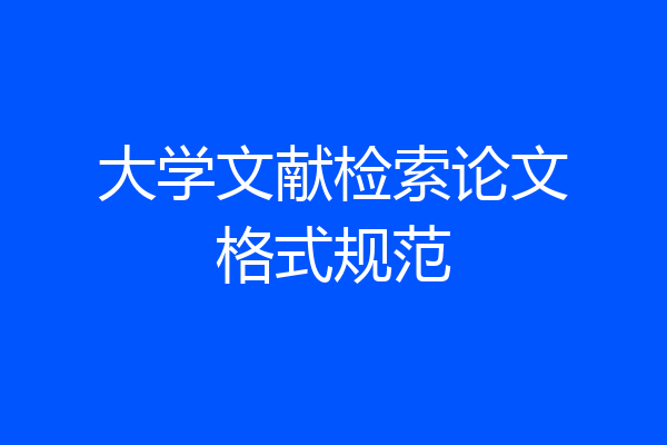 大学文献检索论文格式规范