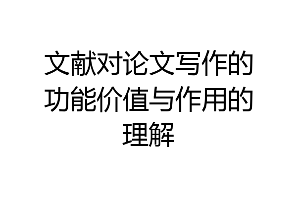 文献对论文写作的功能价值与作用的理解