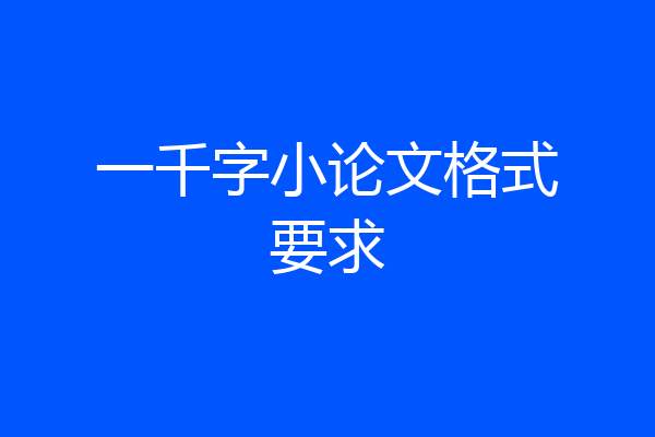 一千字小论文格式要求