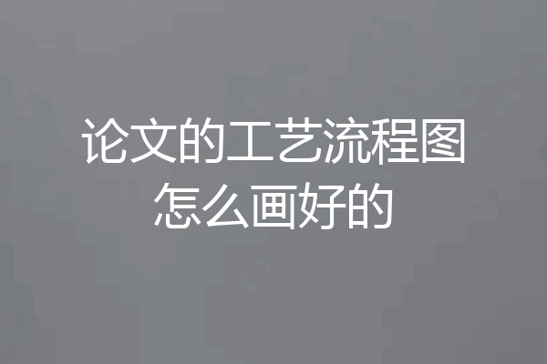 论文的工艺流程图怎么画好的