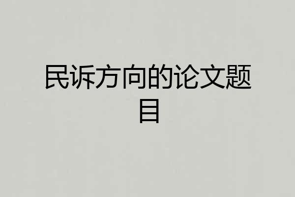 民诉方向的论文题目